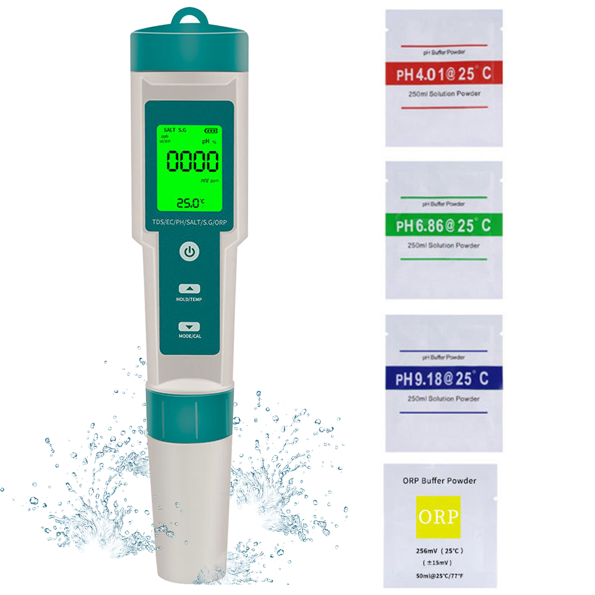 Ec Meter Digital - 高精度デジタル水質計,高精度,液滴,ml,吸引,ec,temp,ソルト,s.g,tds,7 in 1