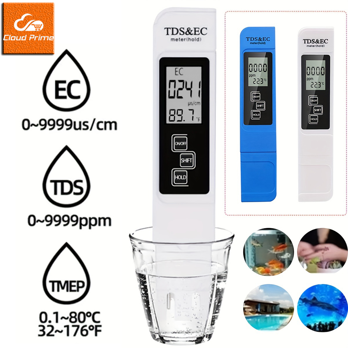 Ec Meter Digital - 3in1 水質検出ペン家庭用飲料水純度 EC メーター高精度 TDS メーター