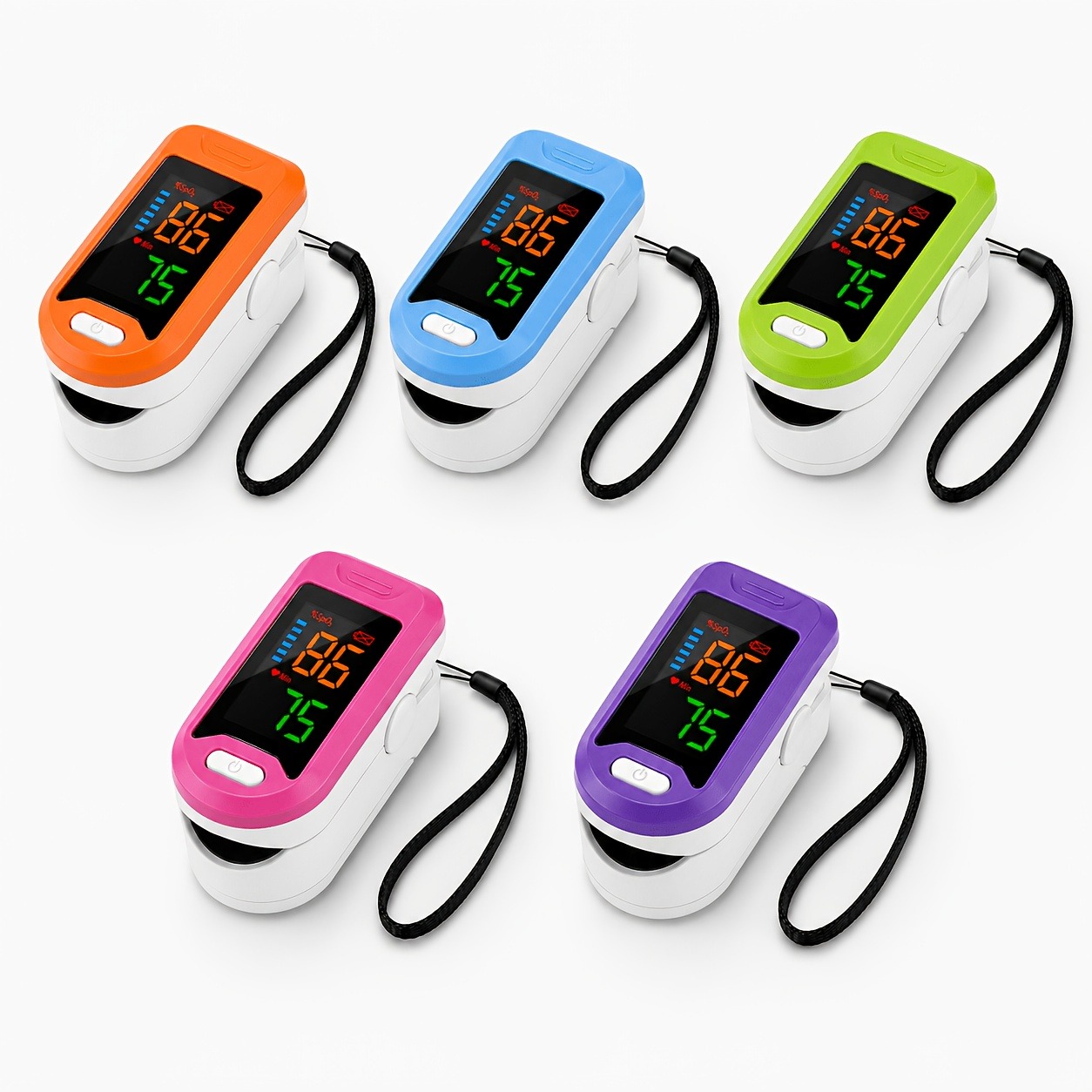 Do Oxygen Meter - 指先パルスオキシメーター SpO2 モニター、脈拍数デジタル表示付き、血中酸素飽和度モニター、血中酸素計、5 色