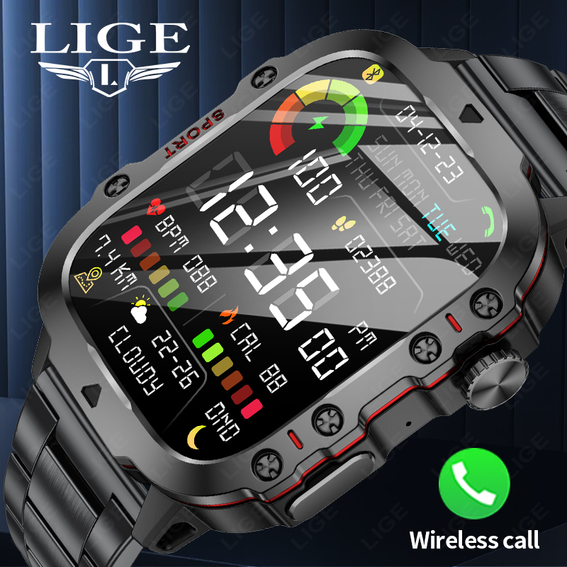 Do Oxygen Meter - LIGE アウトドアメンズスポーツスマートウォッチ 2.01 インチ HD スクリーンフィットネスモニター