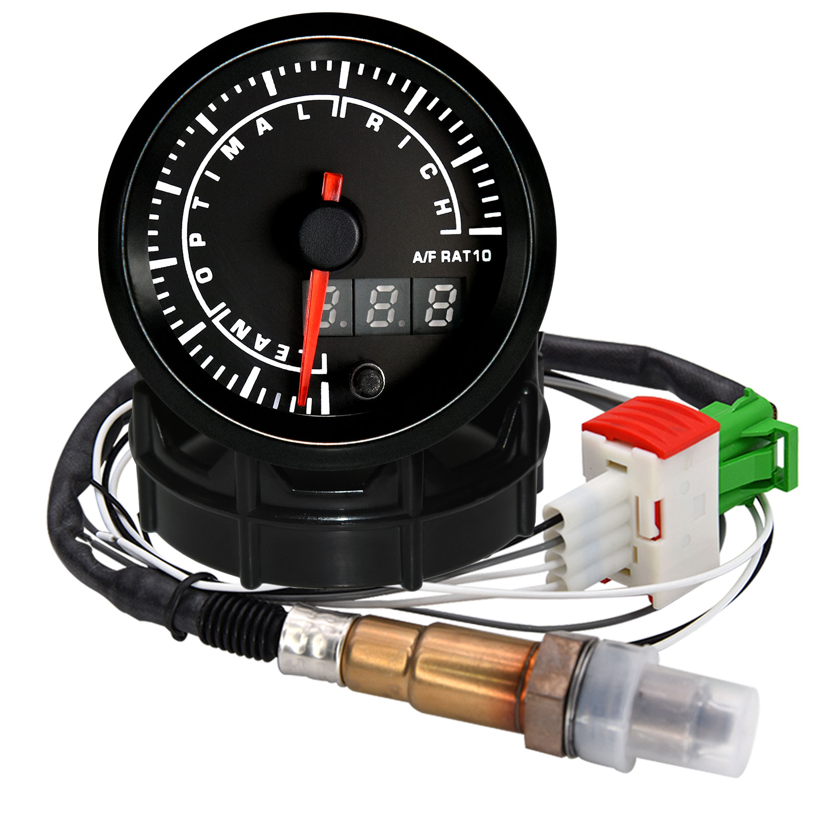 Do Oxygen Meter - 7色デジタルアローディスプレイ付きカーゲージ,酸素センサー付き空燃比計,12v,ハイエンド,52mm