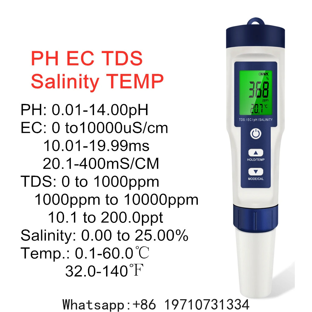 5 in 1 デジタル PH メーター TDS EC 塩分温 - Ec Meter Digital のレビューと価格