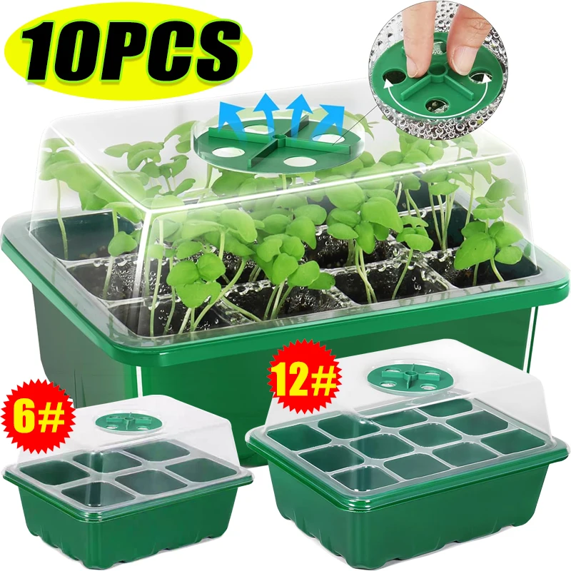 6/12グリッド育苗トレイ、種まきキット、湿度調整可能なドー - Dome Propagation Kit のレビューと価格