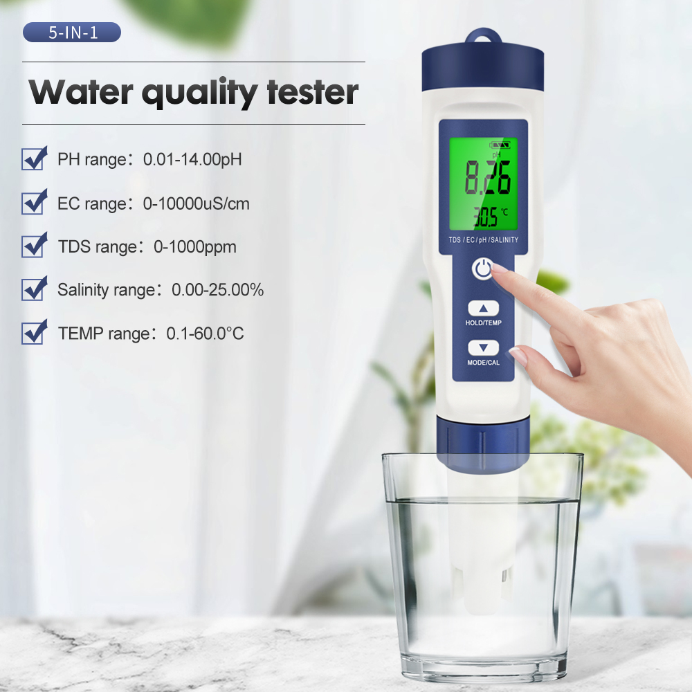 プロの水質テスター,5 in 1,tds,ph,ec,温度, - Ec Meter Digital のレビューと価格