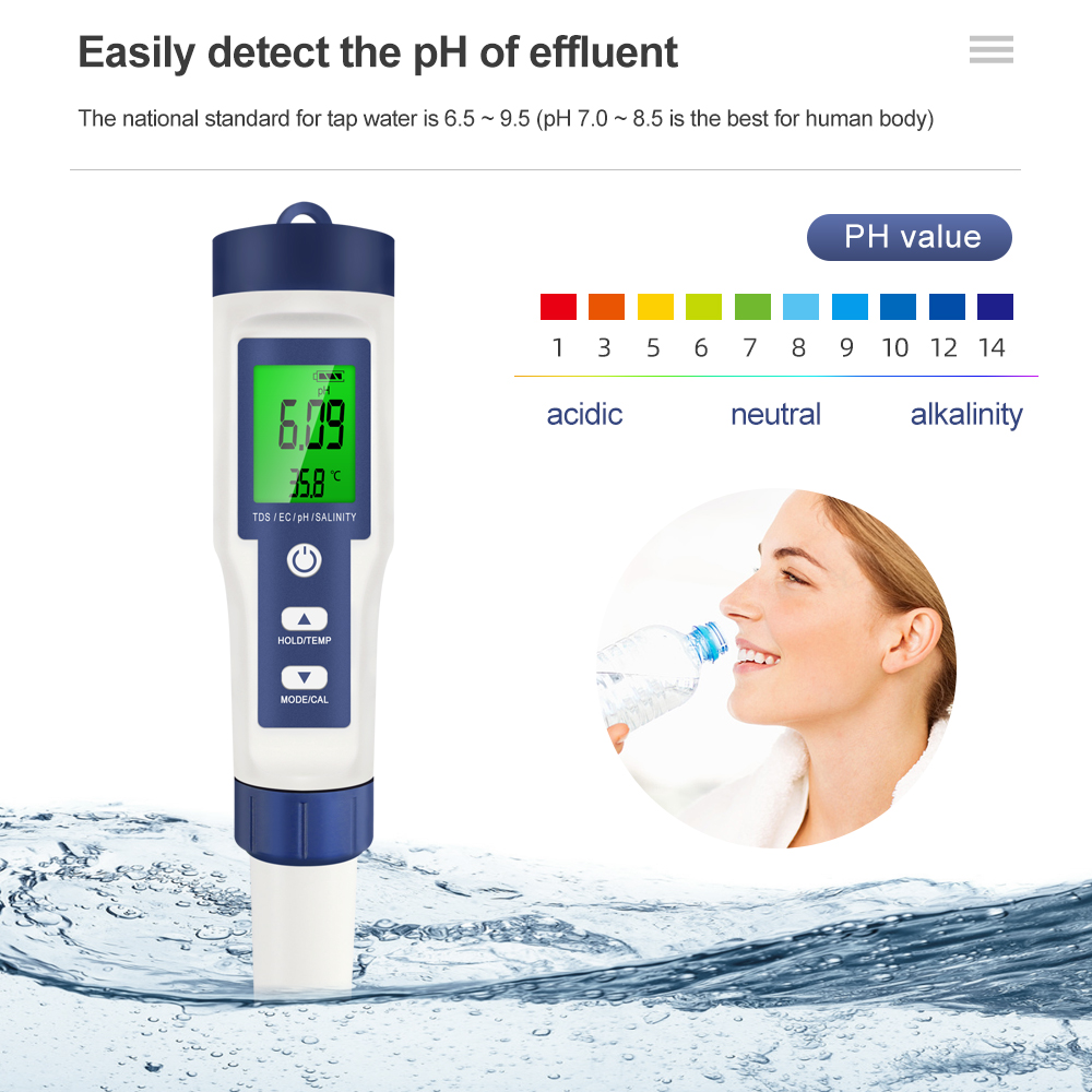 プロの水質テスター,5 in 1,tds,ph,ec,温度, - Ec Meter Digital のレビューと価格